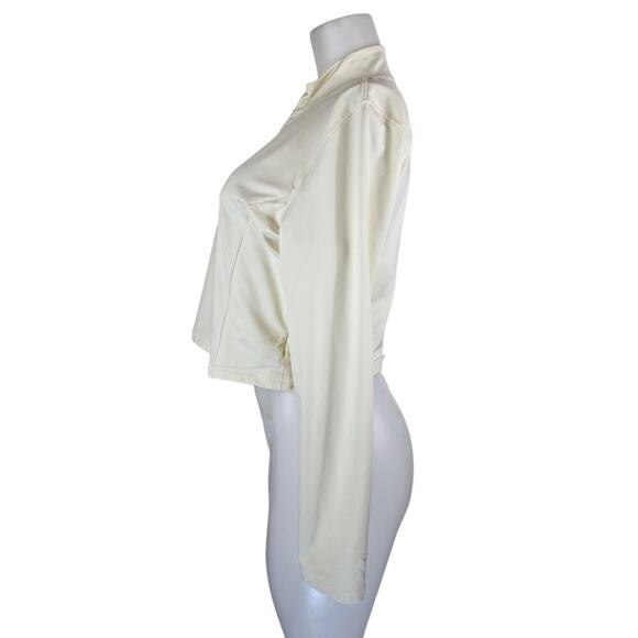 Victoria Secret Pink Cream Crop Pockets Pullover Athletic Women's Jacket XL - Picture 2 of 6